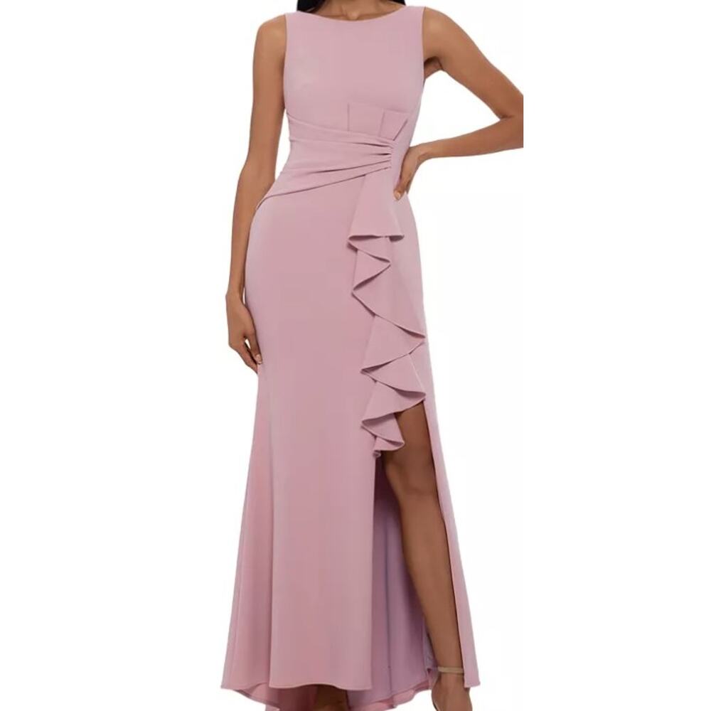 Betsy & Adam Pink Maxi Dress with Elegant Flow
